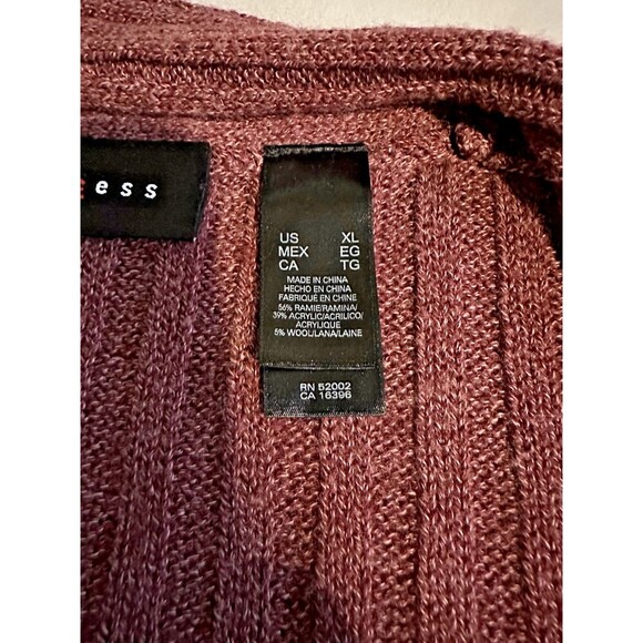 Womens Axcess SOFT Wool Blend Pullover Open Knit Sweater XL  Burgundy Maroon - Picture 9 of 13
